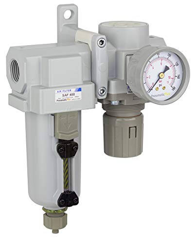 PneumaticPlus SAU420-N04G-MEP Air Filter Regulator Combo, 1/2" NPT - style: Metal Bowl - Manual Drain