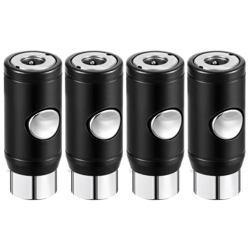 4 Pack 3/8" Npt Industrial Air Coupler Set, High Flow Safety Quick Connect Fittings, 3/8" Female Npt Thread, Push Button Release for Medical, Automation Equipment, Construction - size: 3/8 Inch