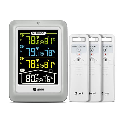 Indoor Outdoor Thermometer Wireless 4.5 Inch Display Digital Hygrometer - color: Multi