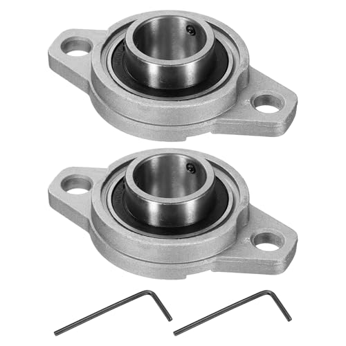 uxcell 2pcs KFL005 Pillow Block Bearings 25mm Bore Bearing Units Zinc Alloy Flange Mounted Bearing Housing, P6(ABEC3) - size: KFL005