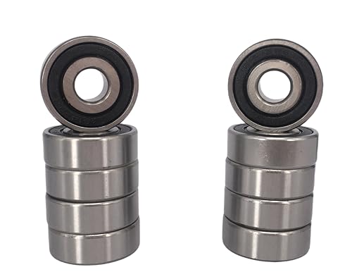 DEEG 10 PCS 1615-2RS Deep Groove Ball Bearing 7/16" x1-1/8 x3/8 - color: 1615-2RS, size: 7/16"x1-1/8"x3/8"