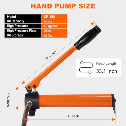 Nilight 5 Ton Hydraulic Cylinder Jack Porta Power Ram Kit with Hand Pump - size: 5T Jack + Hand pump
