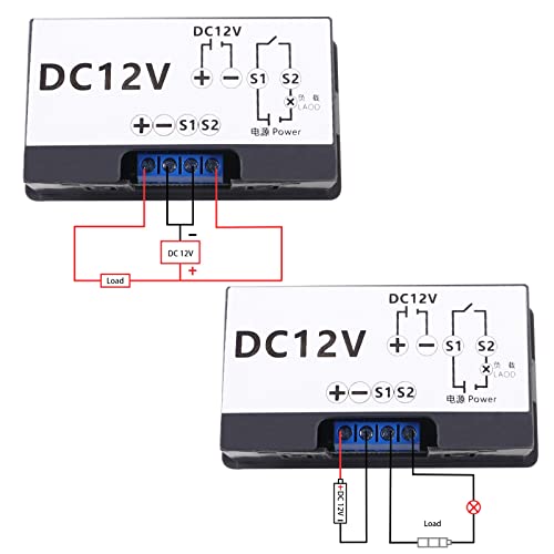 2Pcs Timer Delay Relay DC 12V 20A Programmable LED Digital Cycle Delay Relay Timer Module Switch ON-Off Control 0ms-999h - color: DC 12V