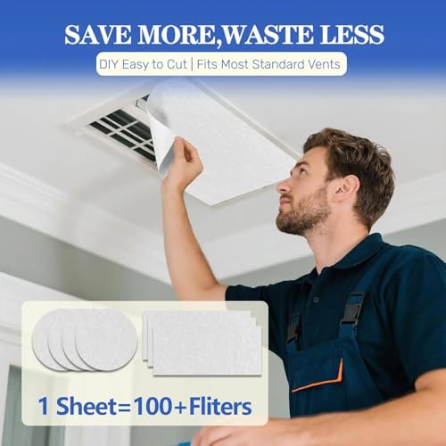 MERV 13 Air Filter Material -23 Ft² Cut to Fit Air Filter Media for Home HVAC, Furnace, AC & Purifier -Filters Dust and Pet Dander as Small as 0.3 Microns-Easy DIY with Hook Tape - style: MERV 13-1PC-White