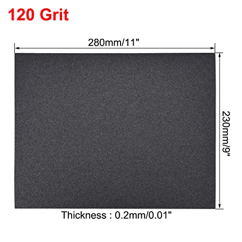 uxcell 120 Grits Sanding Sheets 9-inch x 11-inch Wet Dry Silicon Carbide Sandpaper for Wood Furniture Metal Polishing 5pcs - style: 120 Grit