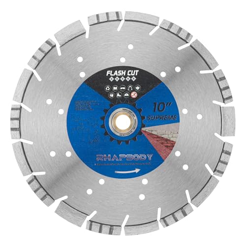 RHAPSODY 10Inch Laser Welded Diamond Saw Blade,Segmented All Purpose Blade - size: 10 Inch