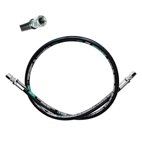 LingCheng 26711-12-12RW Hydraulic Hose Swivel Assembly 3/4 ” Hydraulic Hose with Female JlC X Female JlC 84 ”Long3118 psi, Black - size: 26711-12-12RW-84in