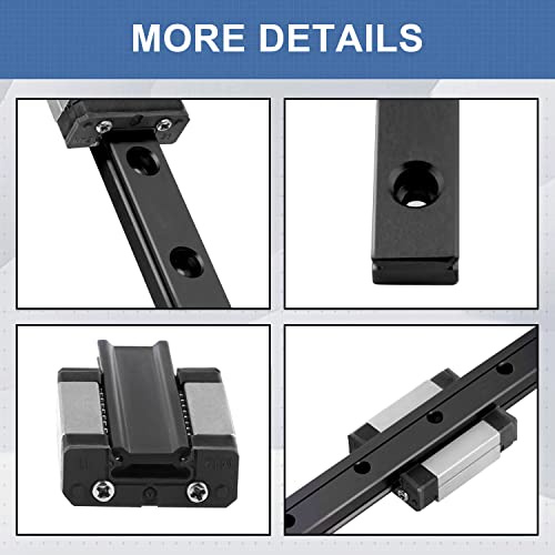 MGN9 350mm Linear Rail Guide Miniature Linear Slide Guide Rail with MGN9H Bearing Block for DIY 3D Printing (MGN9H-350mm 1pcs) - color: MGN9H Black, size: 350mm