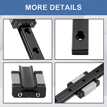 MGN9 350mm Linear Rail Guide Miniature Linear Slide Guide Rail with MGN9H Bearing Block for DIY 3D Printing (MGN9H-350mm 1pcs) - color: MGN9H Black, size: 350mm