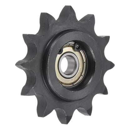 uxcell Chain Idler Sprocket, 8mm Bore 1/2" Pitch 12 Tooth Tensioner, Black Oxide Finish C45 Carbon Steel with Insert Single Bearing for ISO 08B Chains