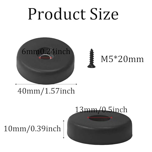 16PCS 40mm x 10mm Rubber Feet, Speaker Isolation Pads for Amplifier Subwoofer Guitar Cabinet Home Audio Equipment, Black Anti-Vibration Feet - size: 16PCS