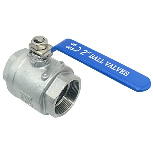 DAN SPEED 2" NPT Female 316 Stainless Steel Full Port Ball Valve Vinyl Handle WOG1000 - size: 2 inch 1 piece