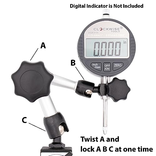 Clockwise Tools Mini Magnetic Base, MGBR-03, Magnetic Stand for Digital Dial Indicators, 88lbs Max Pull - style: MGBR-03 Mini