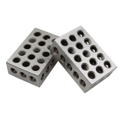 Precision 1 2 3 Blocks Tool Steel 23 Holes Matched Pair 2 Blocks