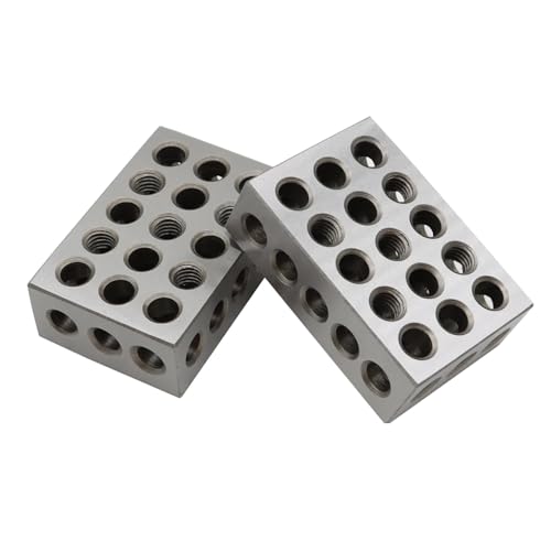 Precision 1 2 3 Blocks Tool Steel 23 Holes Matched Pair 2 Blocks