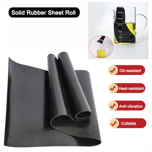 Nisorpa Solid Rubber Roll Sheet 3.3x9.8ft Neoprene Rubber Rolls 1/8" Thick Heavy Duty Sealing Rubber Strip Heatproof Oil Waterproof Rubber Mats for Garage Sound-Proof Floor DIY Gasket Shock