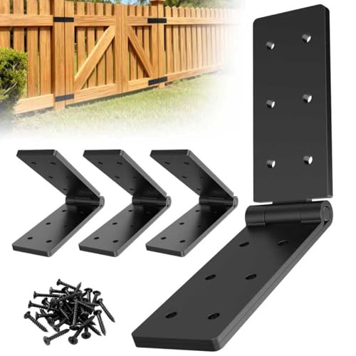 Heavy Duty Hinges 270 Degree Gate Hinge for Outdoor Doors Black 4PCS - size: Black-4pcs