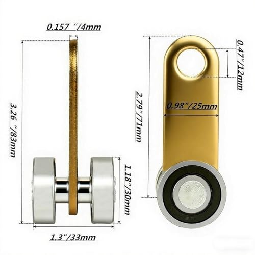 BiJun 2 Wheel Trolley Assembly Roller for 1-5/8" Strut Channel,4 Pack