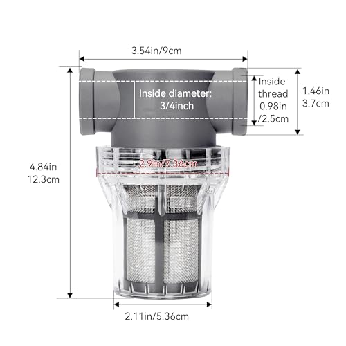 3/4'' Female NPT in-Line Strainer - Garden Hose Filter for High Pressure Washer, Sediment Filter with 30 Mesh Stainless Steel Screen (3/4'' 30 Mesh) - style: 3/4'' 30Mesh
