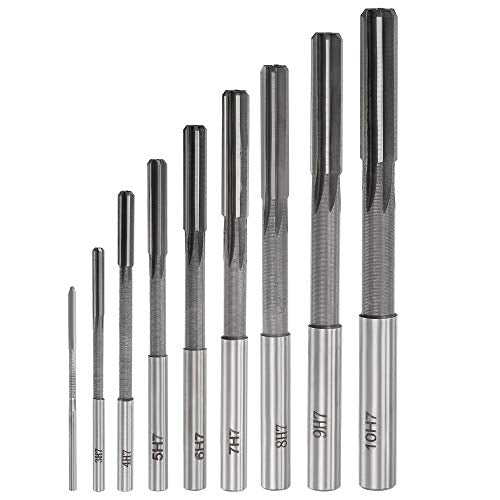 uxcell Chucking Reamer Set Lathe Machine Reamer Straight Flute Milling Cutter High Speed Steel H7 Tolerance (2mm 3mm 4mm 5mm 6mm 7mm 8mm 9mm 10mm) 9pcs - style: H7