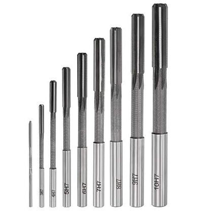 uxcell Chucking Reamer Set Lathe Machine Reamer Straight Flute Milling Cutter High Speed Steel H7 Tolerance (2mm 3mm 4mm 5mm 6mm 7mm 8mm 9mm 10mm) 9pcs - style: H7