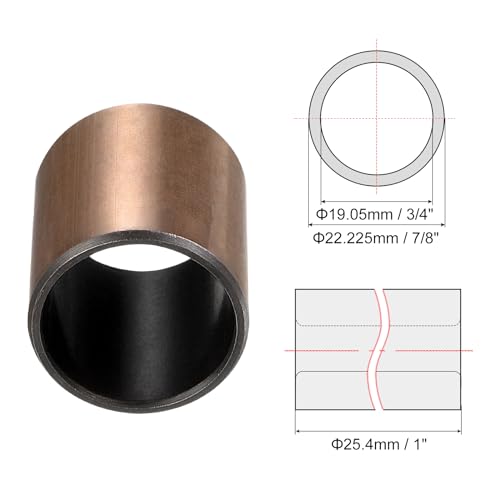 uxcell Sleeve Bearings 3/4" Bore x 7/8" OD x 1" Length Plain Bearings Wrapped Oilless Bushings for Sliding Parts of Machinery, 4pcs - size: 3/4" Bore x 7/8" OD x 1" Length