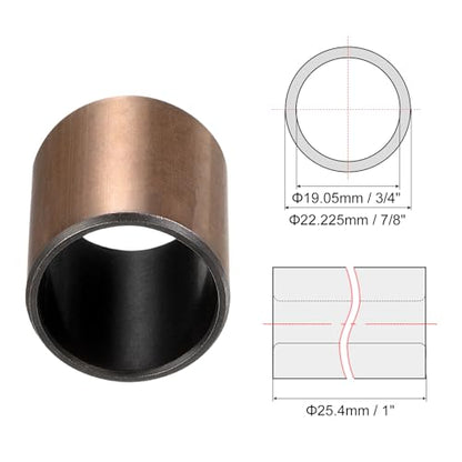 uxcell Sleeve Bearings 3/4" Bore x 7/8" OD x 1" Length Plain Bearings Wrapped Oilless Bushings for Sliding Parts of Machinery, 4pcs - size: 3/4" Bore x 7/8" OD x 1" Length