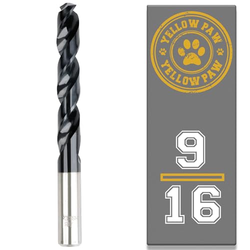 9/16 Inch Drill Bit for Metal - Industrial Grade M35 Cobalt Titanium Aluminum Nitrite - 9/16" Diameter & Total Length of 6" with Working Length of 3" Easily Drill Into Metal, Steel, & Aluminum - size: 9/16"