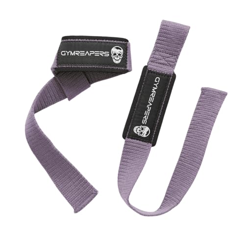 Gymreapers Lifting Wrist Straps for Weightlifting, Bodybuilding, Powerlifting, Strength Training, & Deadlifts - Padded Neoprene with 18" Cotton - color: Lilac