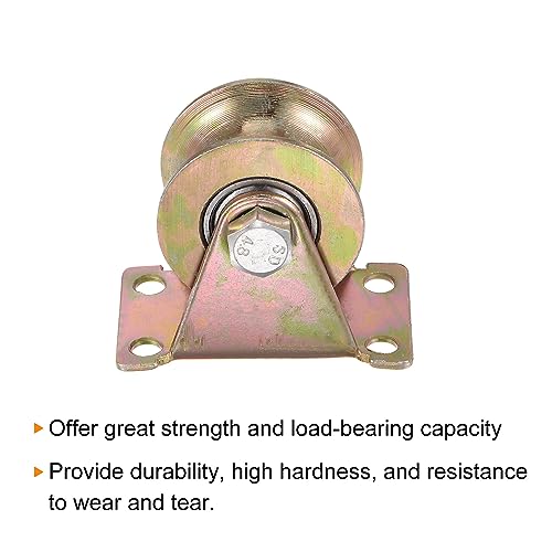 HARFINGTON 4pcs U Groove Caster 1.85" U-Shaped Sliding Gate Wheel with Bracket, Load Capacity 88lbs Per Wheel, for Inverted Track, Rolling Gate, Sliding Gate, Industrial Machines - size: 1.85 inch