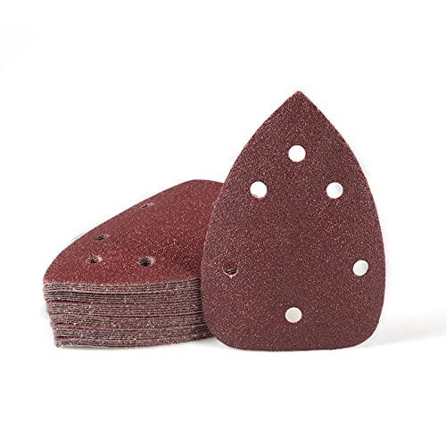 30 Pcs Mouse Detail Sander Sandpaper 6 Hole, 80 Grit Hook and Loop Detail Sandpaper, for Metal Woodworking Grinding Polishing - style: 80 Grit