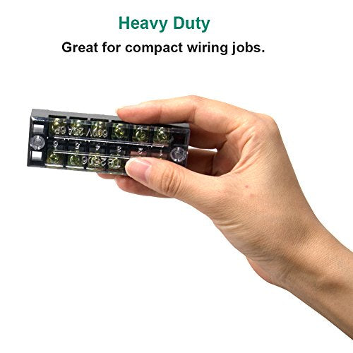 Terminal Block Strip, 6 Circuits 600V 25A, Dual Row Screw, 5 Sets