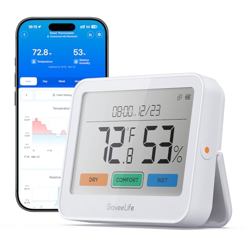 GoveeLife Bluetooth Thermometer Hygrometer, 1-Pack (Gateway not Included) - style: 1 Pack