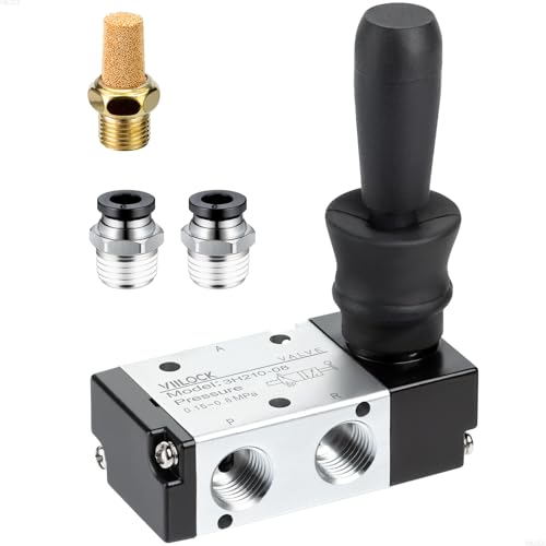 3H210-08 Hand Lever Valve 3 Way 2 Position 1/4"NPT for Air Cylinder - size: 1/4"NPT, style: 3 Way 2 Position