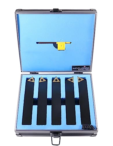 Accusize Industrial Tools 1'' 5 Pc Indexable Turning Tool Set, 2380-5643 - size: 1 in