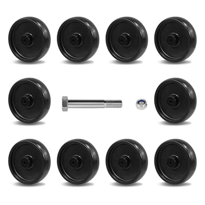 5 Inch Polypropylene Caster Wheels– Heavy Duty, Non-Marking, 450 lbs Load Capacity Each, Floor Protective, Ideal for Industrial Carts and Equipment(10 Pack) - size: 5 INCH