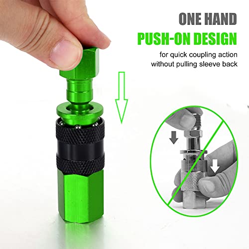 Aluminum Air Fittings, 1/4" NPT, 15 Pieces, Green - color: Green, size: 15 Pieces