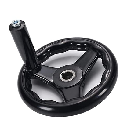 Othmro 3 Spoke Hand Wheel with Revolving Handle Black Round Three Handwheel 16x160mm for Lathe Milling Machine - color: 0.62*6.2
