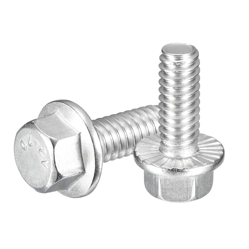 uxcell 10Pcs 1/4-20 x 5/8" Flanged Hex Head Bolts, 304 Stainless Steel Flange Hexagon Screws, Flange Hex Drive Screws 5.8 Grade for Machinery Industry Home Appliances, Silver - color: Silver, size: 1/4-20 x 5/8"
