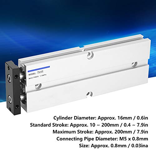 Air Cylinder Aluminum Alloy TN16 0.10.9MPa 10200mm Pneumatic Double Acting Cylinder (TN16X100-S) aluminum alloy cylinder