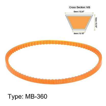 HARFINGTON 2pcs MB Series Standard Sewing Machine Belts MB360 Motor Triangle V-Belt with Single Tooth for Old Fashioned Household Electric Sewing Machine - size: MB360