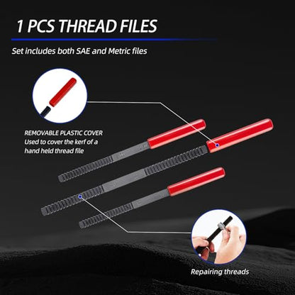 15 PCS Metric Thread Chaser Set & Thread Repair Kit - size: 15 Pcs