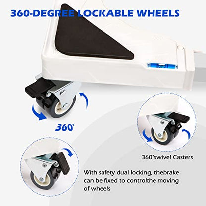 Nefish Furniture Dolly Adjustable Mini Fridge Stand Dolly Cart with 4 Lockable Wheels Washing Machine Stand Mobile Roller Universal Mobile Base Stand for Washer Dryer Refrigerator - color: White