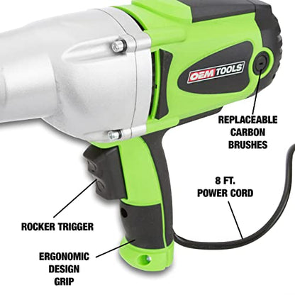 OEMTOOLS 24666 1/2” Drive Heavy Duty Impact Wrench, Corded 120v Impact Driver for Lug Nuts, Home Repairs, Automotive Maintenance, 8.5 Amp Electric Wrench, 400 Ft/Lb Maximum Torque