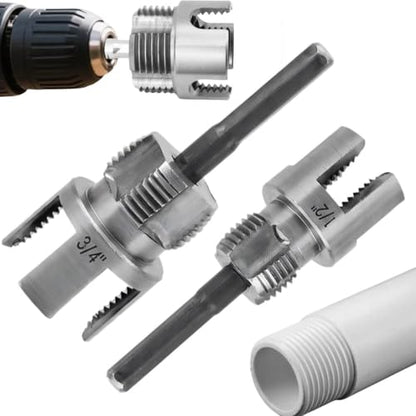 3Pcs PVC Pipe Threader Tool - 1/2" & 3/4" & 1" Dual-Function Internal External Pipe Threading Tool for Water Pipe (1/2" & 3/4") - size: 1/2" & 3/4"