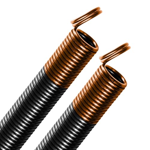 170 lb Orange Garage Door Extension Springs, Heavy-Duty Double-Looped 2-Pack for 16 ft x 7 ft Doors, ASTM 229 Steel, 30,000 Cycles - size: 170-Orange