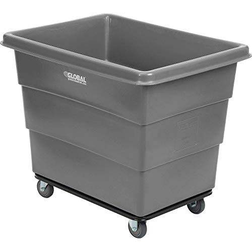 Global Industrial 12 Bushel Plastic Bulk Box Truck, Steel Base, Gray - color: Gray