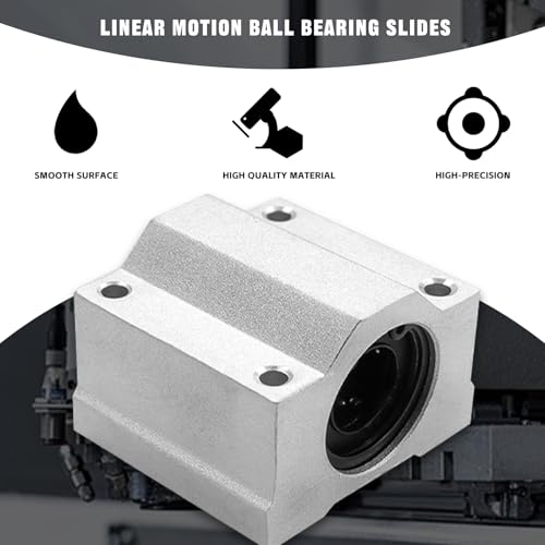 4Pcs SCS12UU Linear Motion Ball Bearing Slide Block ID 12mm Aluminum Bushing Linear Rail Support Guide Shaft Bearing for Printer Parts 4 Pack - size: SCS12UU-4Pcs