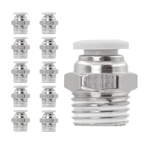 CNC Pneumatic Male Straight 3/8 Inch Tube OD x 1/4 Inch NPT Thread Pneumatic Push to Connect Fittings Thread Air Line Fittings (Pack of 10) - color: 3/8"OD x 1/4"NPT