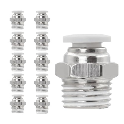 CNC Pneumatic Male Straight 3/8 Inch Tube OD x 3/8 Inch NPT Thread Pneumatic Push to Connect Fittings Thread Air Line Fittings (Pack of 10) - color: 3/8"OD x 3/8"NPT